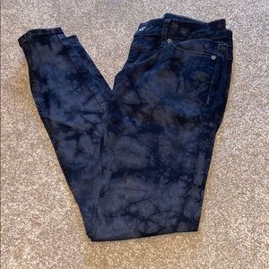 Black tie dye skinny jeans